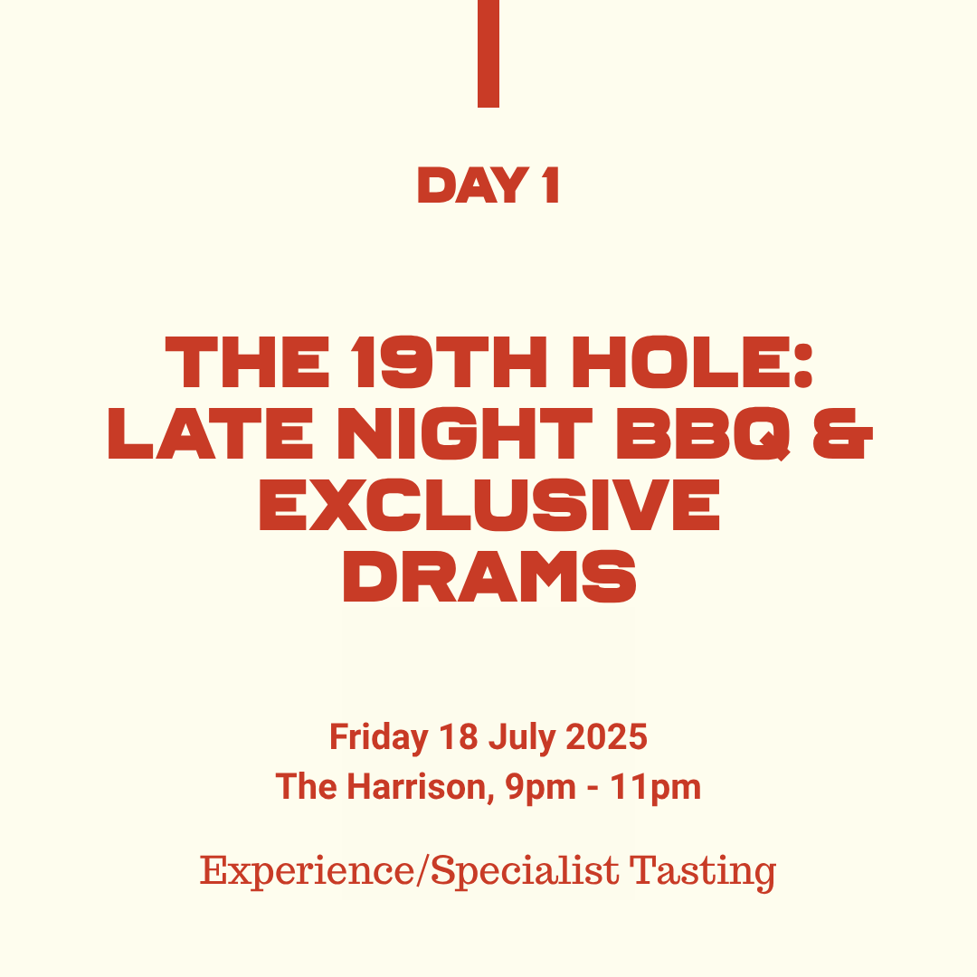Belfast Whiskey Week Day 1 – The 19th Hole late night BBQ and exclusive whiskey drams at The Harrison, 18 July 2025