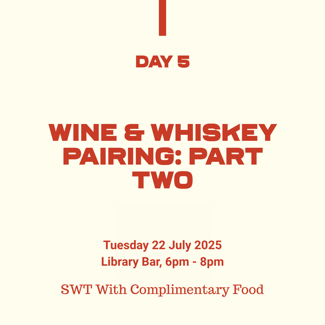 Belfast Whiskey Week Day 5 – Wine & Whiskey Pairing Part Two with complimentary food at Library Bar, 22 July 2025