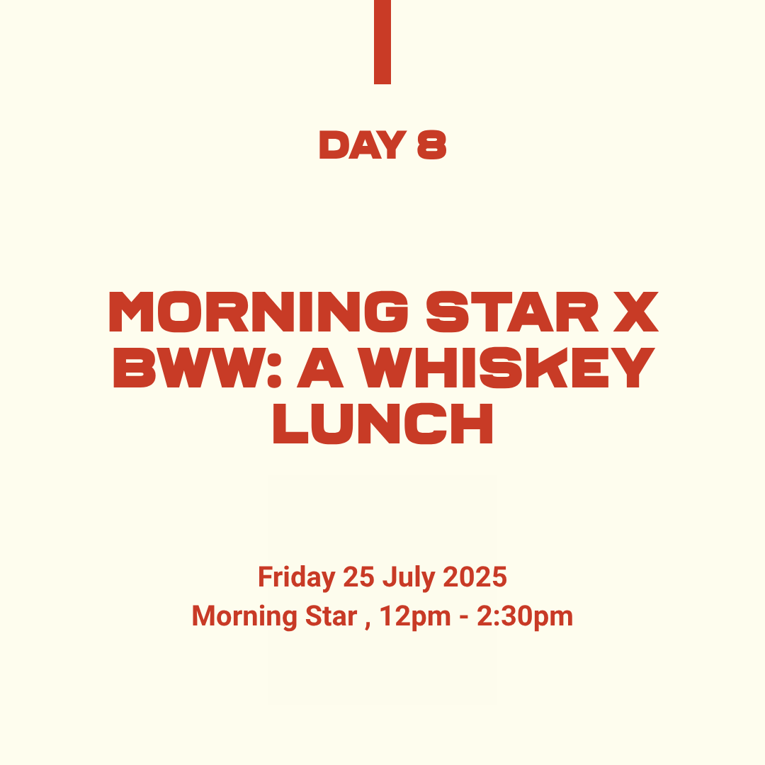 Belfast Whiskey Week Day 8 – Morning Star x BWW whiskey lunch event, Friday 25 July 2025, 12pm–2:30pm