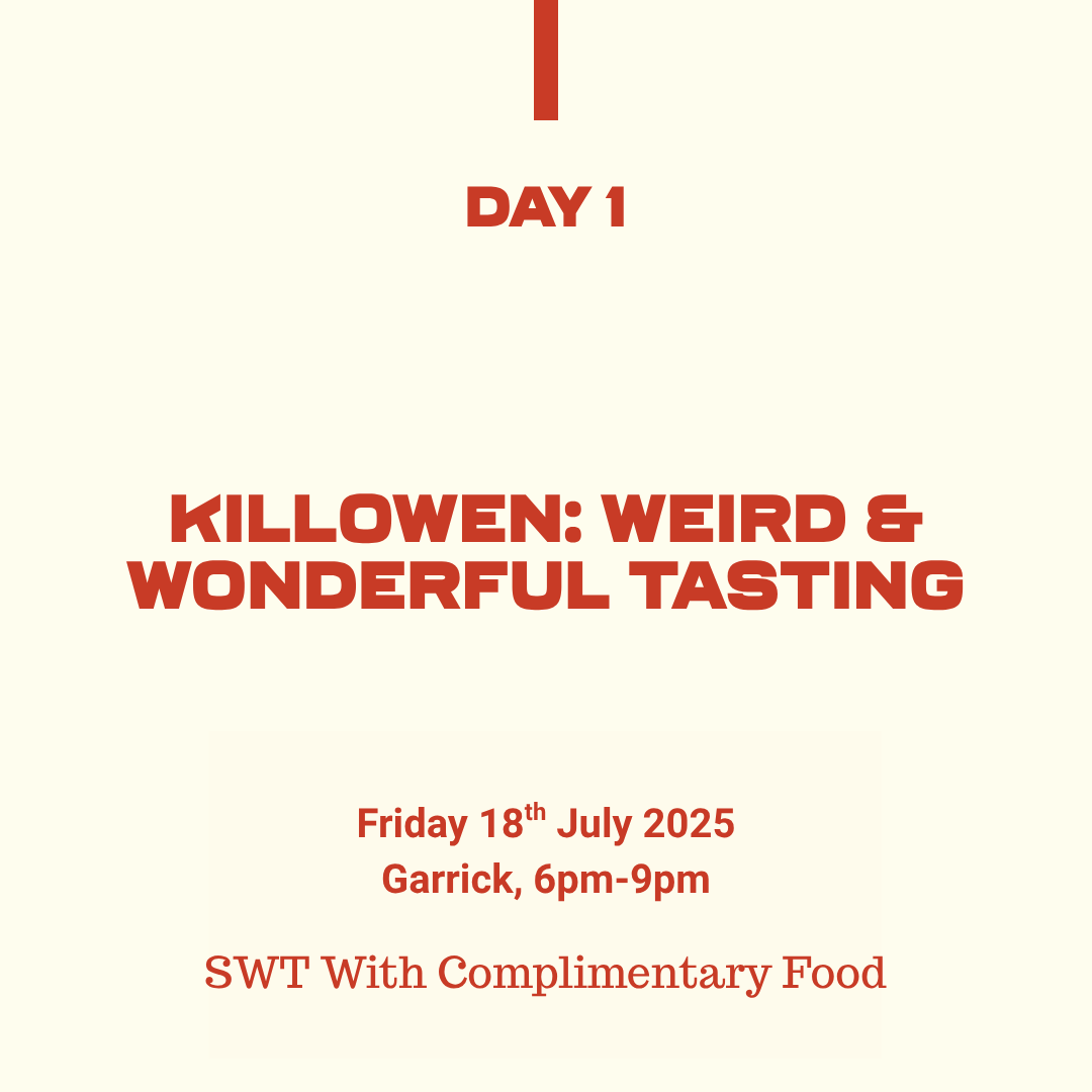 Killowen Weird & Wonderful whiskey tasting event tile for Belfast Whiskey Week Day 1, Garrick, 18 July 2025