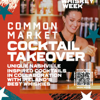Bartender shaking a whiskey cocktail at Common Market Belfast Whiskey Week Cocktail Takeover event, Thursday 24th July 2025