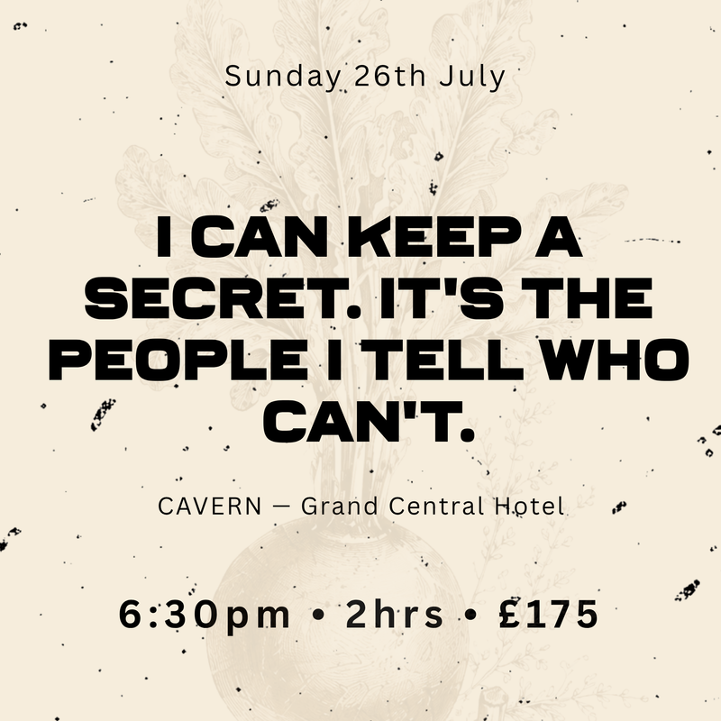 Cavern, Grand Central Hotel — I Can Keep A Secret | BIA Fest, Belfast Whiskey Week