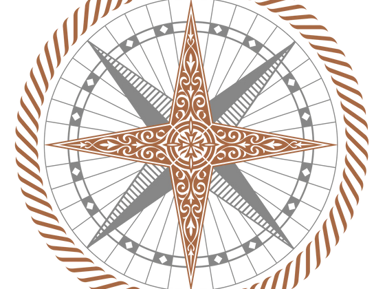 Copeland Distillery compass rose emblem, Donaghadee