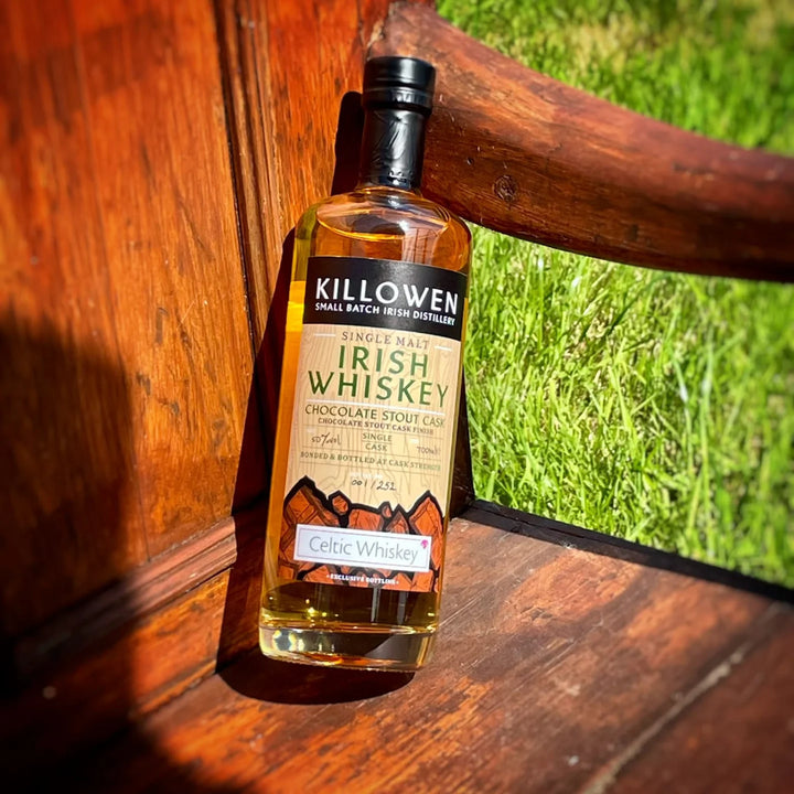 Killowen Chocolate Stout Cask single malt Irish whiskey, a single cask bottling in the sunshine