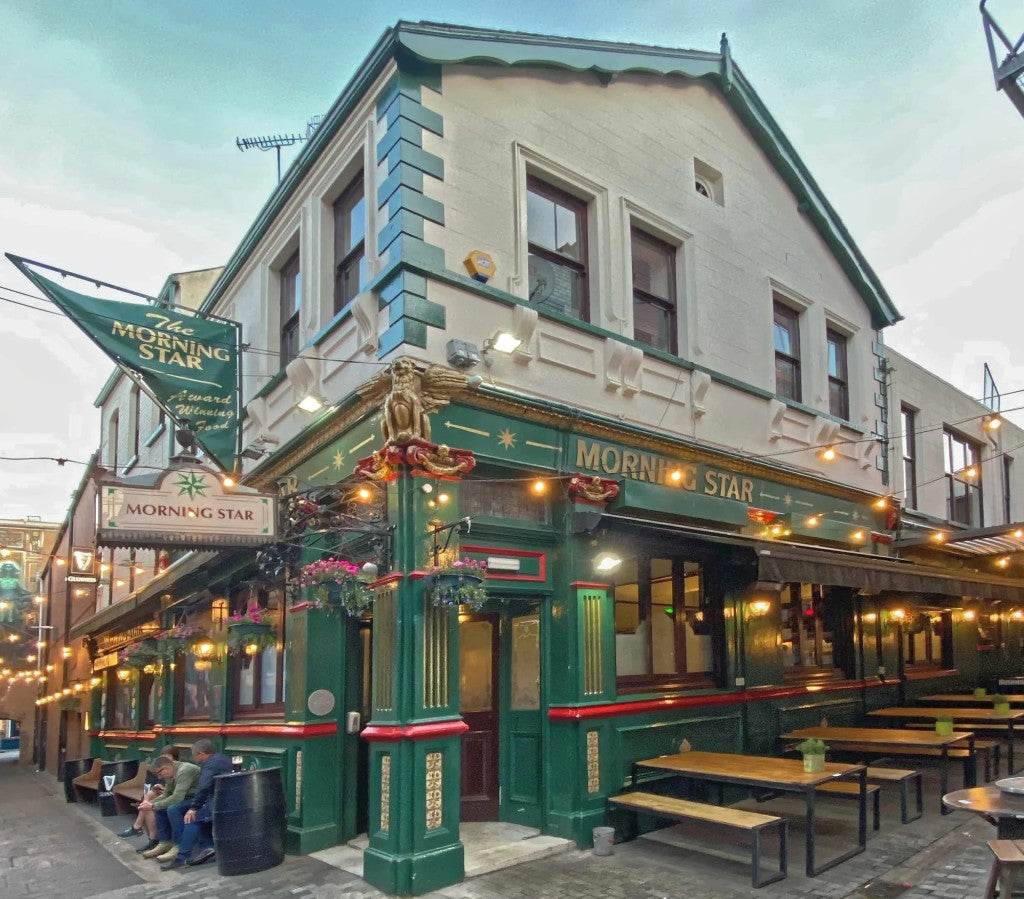 The Morning Star Bar & Restaurant on Pottinger's Entry, Belfast — home of the Three Plates, Three Drams whiskey lunches at Belfast Whiskey Week 2026