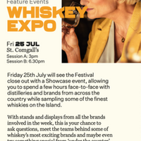 Woman nosing a glass of whiskey at Belfast Whiskey Week Expo, St. Comgall's, 25 July, sessions at 3pm and 6.30pm