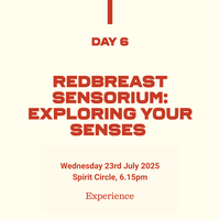Belfast Whiskey Week Day 6 event graphic: Redbreast Sensorium whiskey experience at Spirit Circle, Wednesday 23 July 2025, 6.15pm